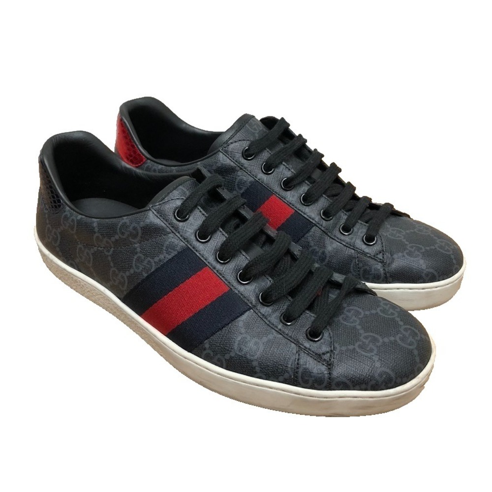 Gucci Ace GG Supreme Sneakers Mens 7 Black Streetwear Comfort Designer
